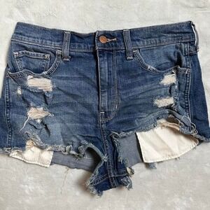 Hollister Vintage High‎ Rise Distressed Denim Shorts size 5